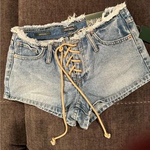 Wild Fable NWT lace up denim shorts